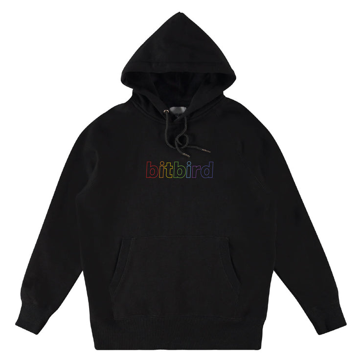 bitbird rainbow logo hoodie black - bitbird shop 🕊️