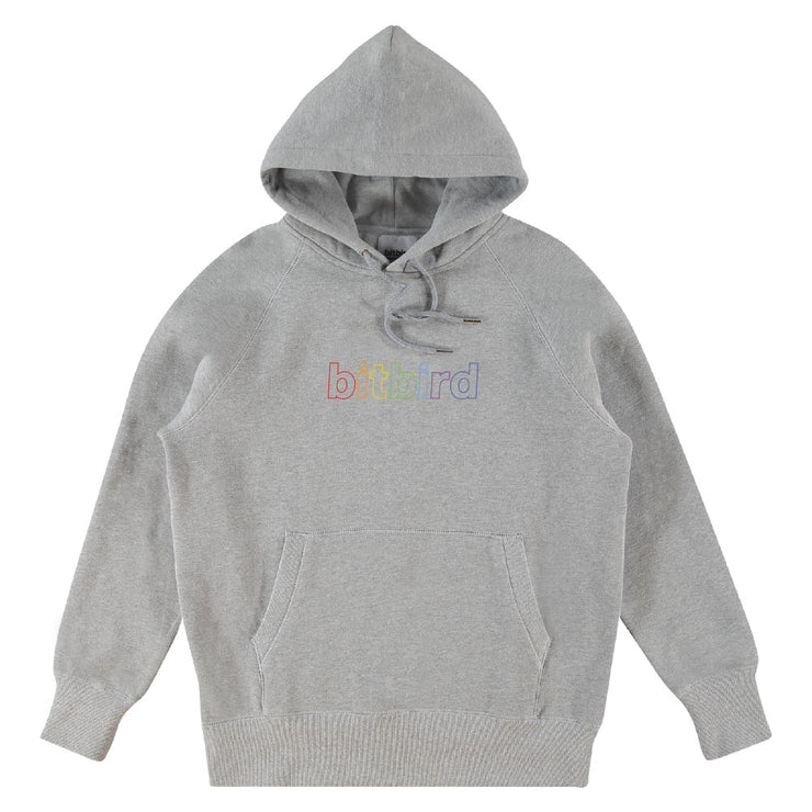 bitbird rainbow logo hoodie grey - bitbird shop 🕊️